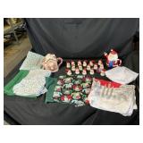 Assorted Christmas Decor Selection & Tablecloths