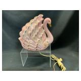 Pink Ceramic Swan Table Lamp