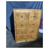 Vintage Burl Wood or Maple Chest of Drawers