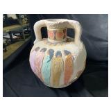 Vintage Mexican Folk Art Amphora Vase