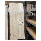 White Primed Pre Framed Full Panel Door, 82in H x