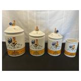 VTG Avon Rooster Canisters & Utensil Holder