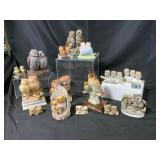 Ceramic Owl Figurines & Music Box