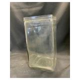 Clear Glass Rectangular Storage Jar