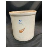 Stoneware Crock with Blue Number 2 Mark
