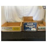 3- Wooden Fruit Crates