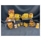Ceramic Owl Figurines and Mugs