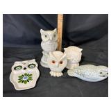 Ceramic and Porcelain Owl Figurines