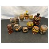 11 Ceramic Owl Figurines