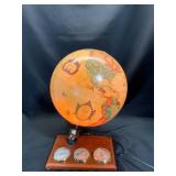 Illuminated Globe With Weather Instruments