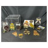 Stained Glass Owl Figures