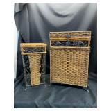 Wicker and Metal Hampers