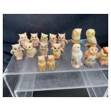 16 Ceramic Owl Figurines