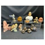 Owl Figurines in Various Materials