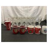 ALOT of Christmas Glasses and Mugs