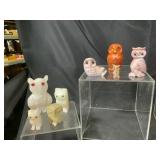 Carved Stone Owl Figurines