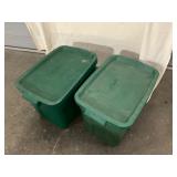 Green Rubbermaid Roughneck Storage Totes