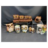 Ceramic Owl Figurines and Planters