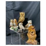 Five Owl Figurine Collection