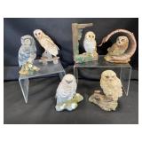 Six Ceramic Owl Figurines