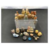 Owl Figurines in Mixed Materials