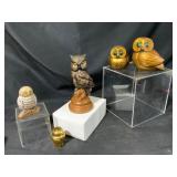 Five Owl Decorative Figurines
