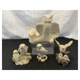 Owl Figurines in Mixed Materials