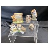Five Assorted Ceramic Owl Figurines
