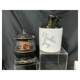 Stoneware Jug and Stove-Shaped Cookie Jar
