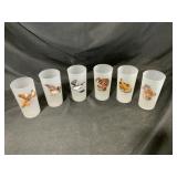 Vintage Anchor Hocking Fire King Game bird Glasses