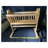 Beautiful Antique Handmade Glider Baby Cradle