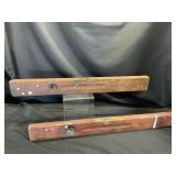 2- Vintage Stanley Wood Carpenter Levels