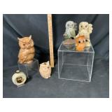 Ceramic and Resin Owl Figurines