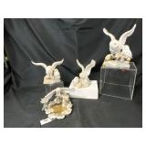 Four Owl Figurines in Resin