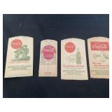 4- Unique VTG Coca-Cola Paper Bottle Sleeves.