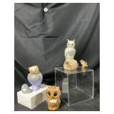 Five Ceramic Owl Figurines