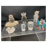Miniature Glass Owl Figures