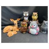 Figurines of Owls and Deer