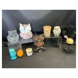 Owl Figurines in Various Materials