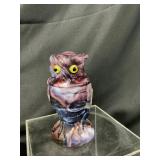 Purple Slag Glass Owl Container