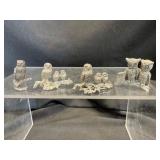 Four Metal Owl Figurines