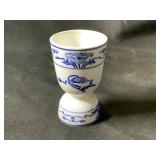 Antique Porcelein Egg Cup w/ Blue Onion Pattern