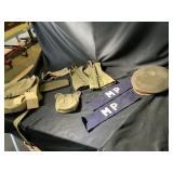 US WW11 M1938 Canvas Gaiters, MP Armbands,