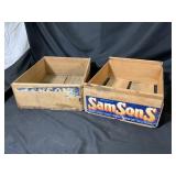 Two Vintage Wooden Produce Crates