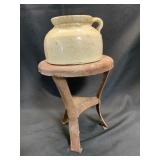 Ceramic Jug with Iron Tripod Stand