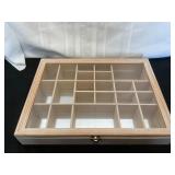 Wooden Display Case with Glass Top