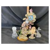 Owl Figurines and Clock & Bell