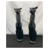 Glossy Black Ceramic Cat Figurines