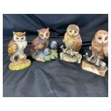 Four Ceramic Owl Figurines