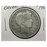 1908-O Barber Half Dollar